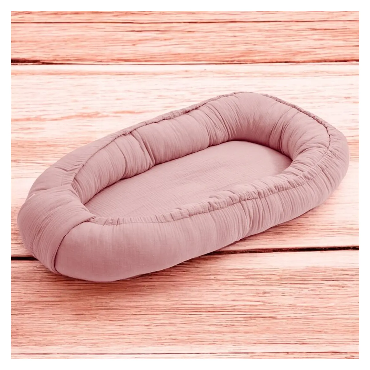 Cosulet bebelus, New Baby, Baby Nest 80 x 50 cm, Din muselina, Pink [2]