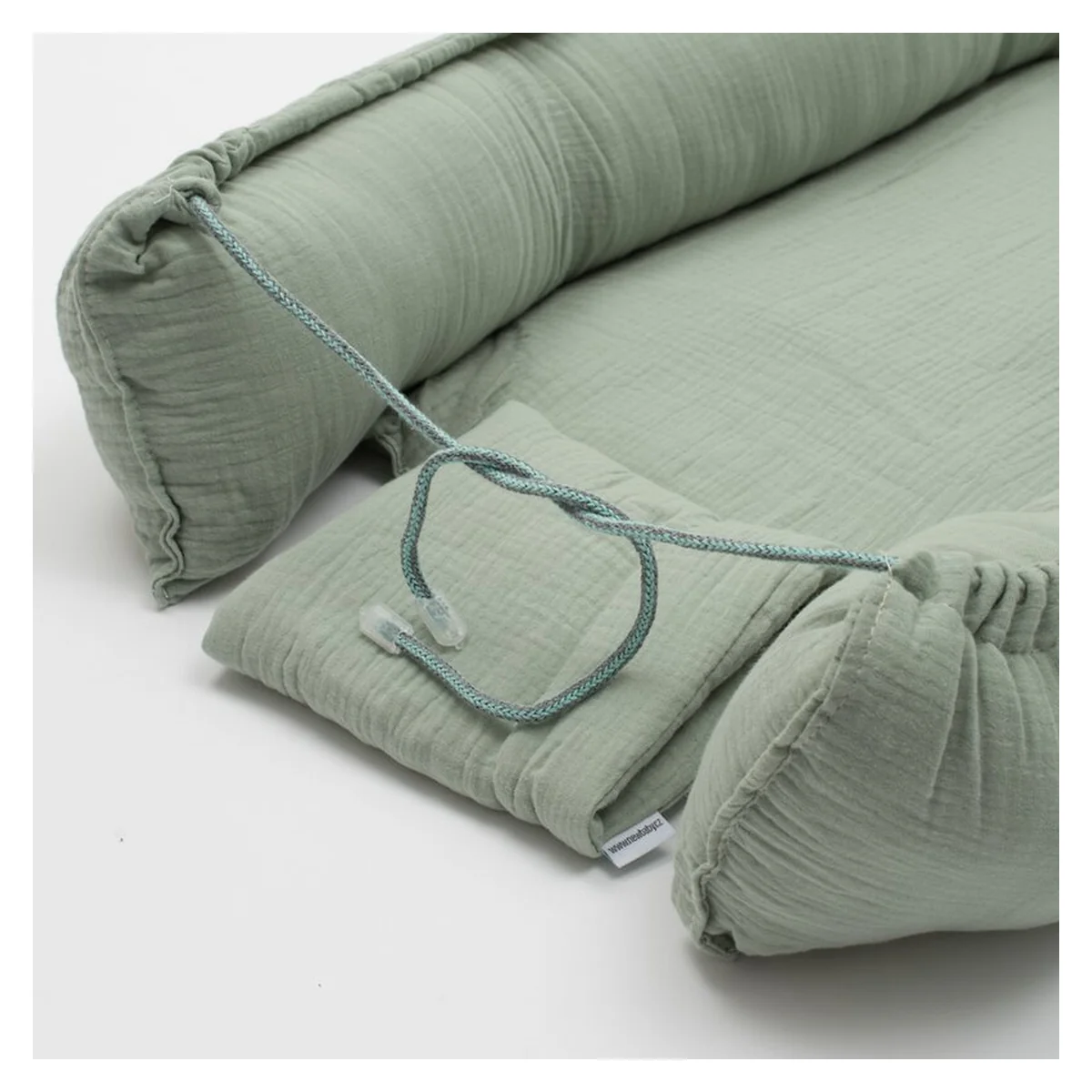 Cosulet bebelus, New Baby, Baby Nest 80 x 50 cm, Din muselina, Salvia [5]