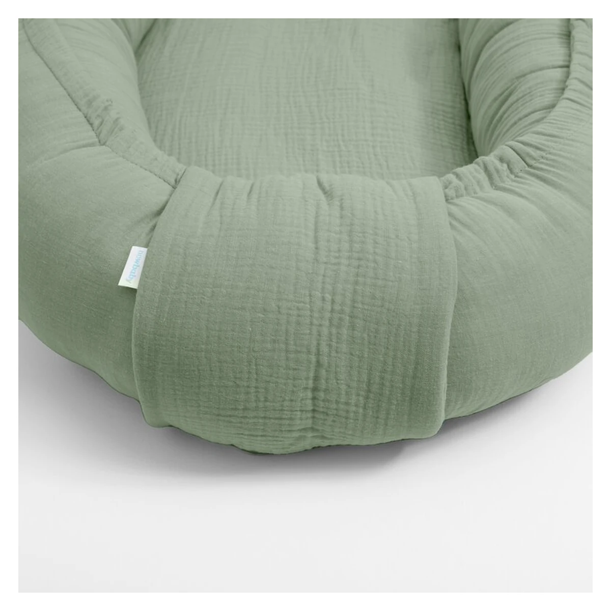 Cosulet bebelus, New Baby, Baby Nest 80 x 50 cm, Din muselina, Salvia [4]