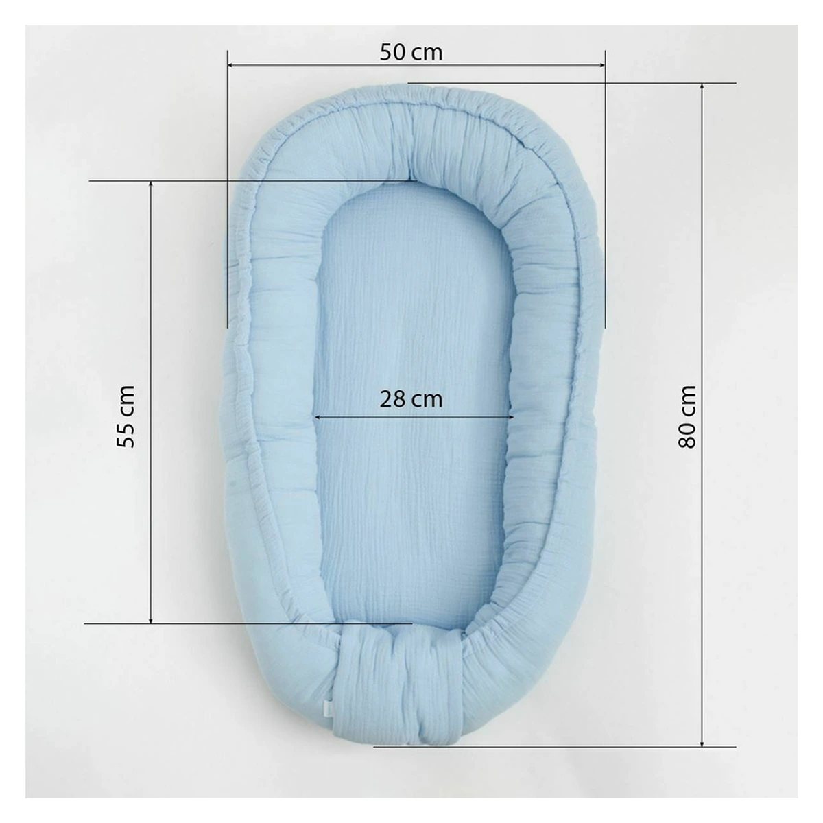 Cosulet bebelus, New Baby, Baby Nest 80 x 50 cm, muselina, Green [6]