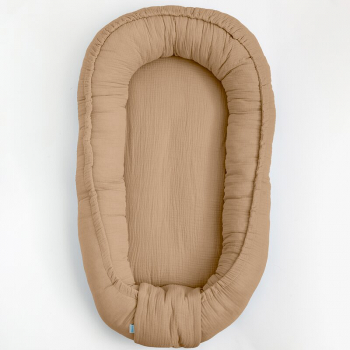Cosulet bebelus, New Baby, Baby Nest 80 x 50 cm, Din muselina, Coffee [3]