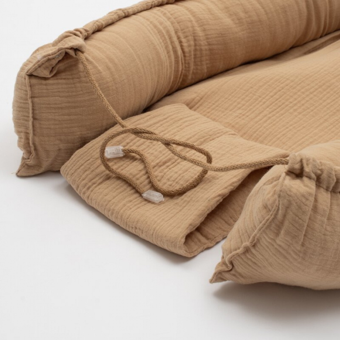 Cosulet bebelus, New Baby, Baby Nest 80 x 50 cm, Din muselina, Coffee [5]