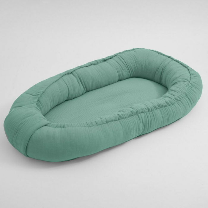 Cosulet bebelus, New Baby, Baby Nest 80 x 50 cm, muselina, Green [1]