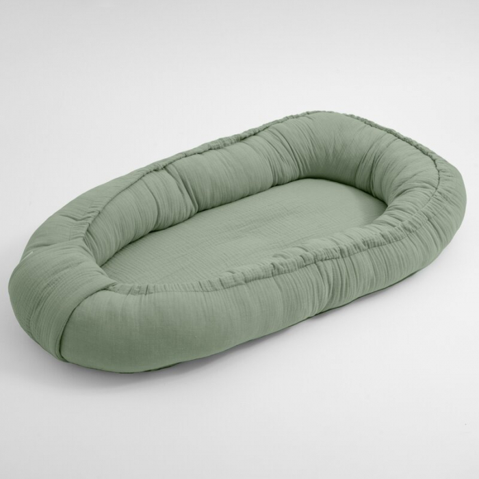 Cosulet bebelus, New Baby, Baby Nest 80 x 50 cm, Din muselina, Salvia [1]