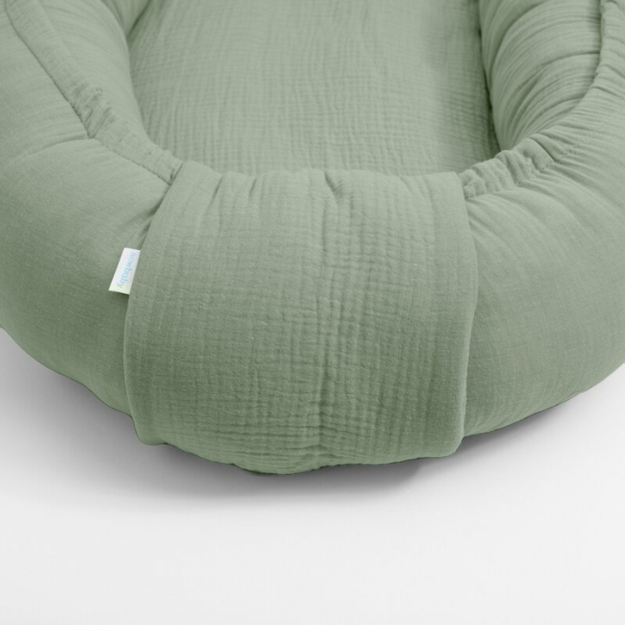 Cosulet bebelus, New Baby, Baby Nest 80 x 50 cm, Din muselina, Salvia [5]