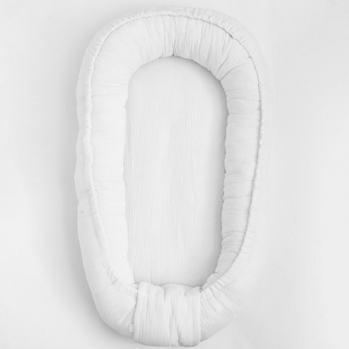 Cosulet bebelus, New Baby, Baby Nest 80 x 50 cm, muselina, White [2]