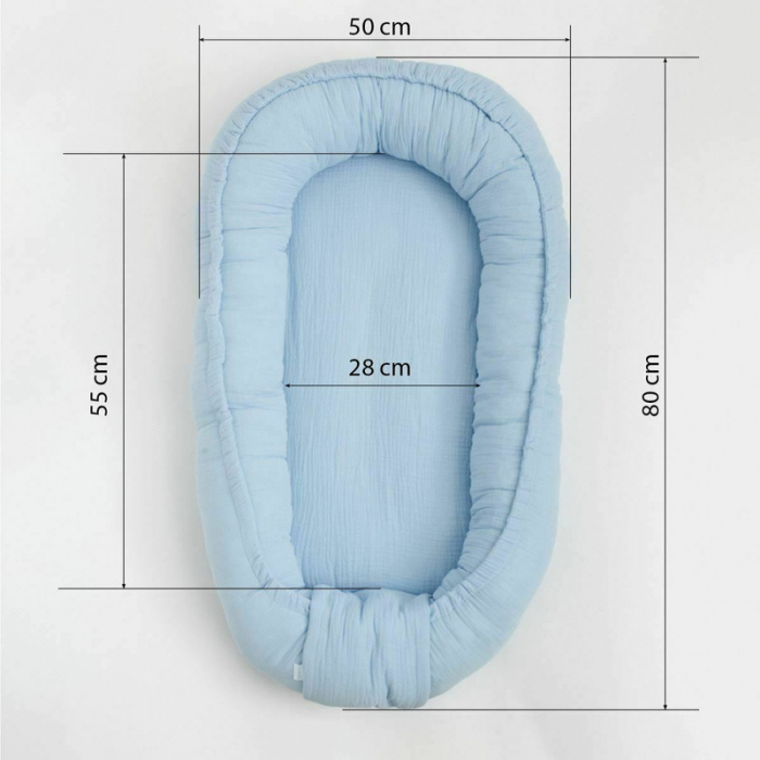 Cosulet bebelus, New Baby, Baby Nest 80 x 50 cm, muselina, White [6]