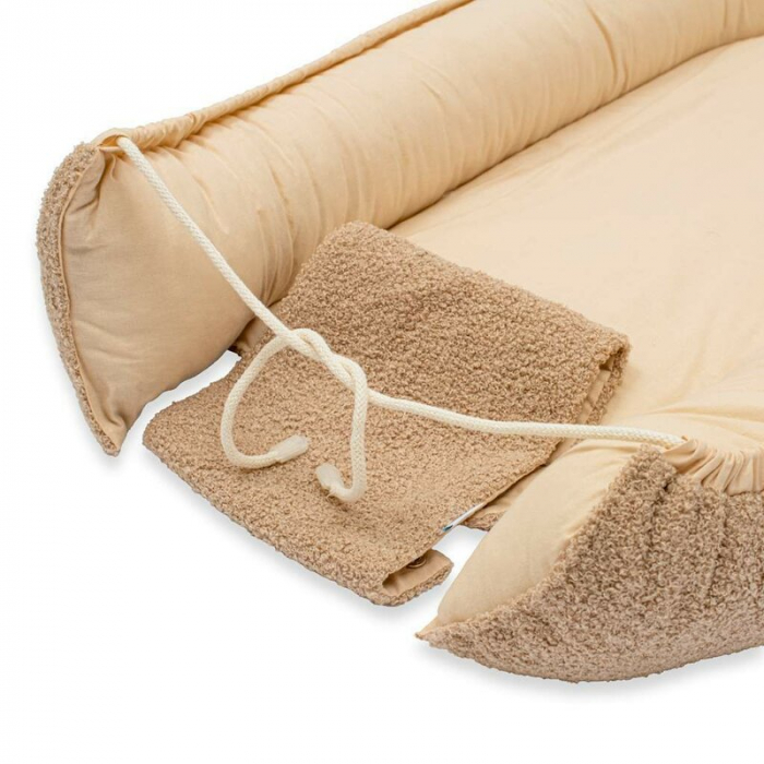 Cosulet bebelus, New Baby, Baby Nest, 80x50 cm, bumbac 100%, Tesatura teddy, Dark Beige [5]