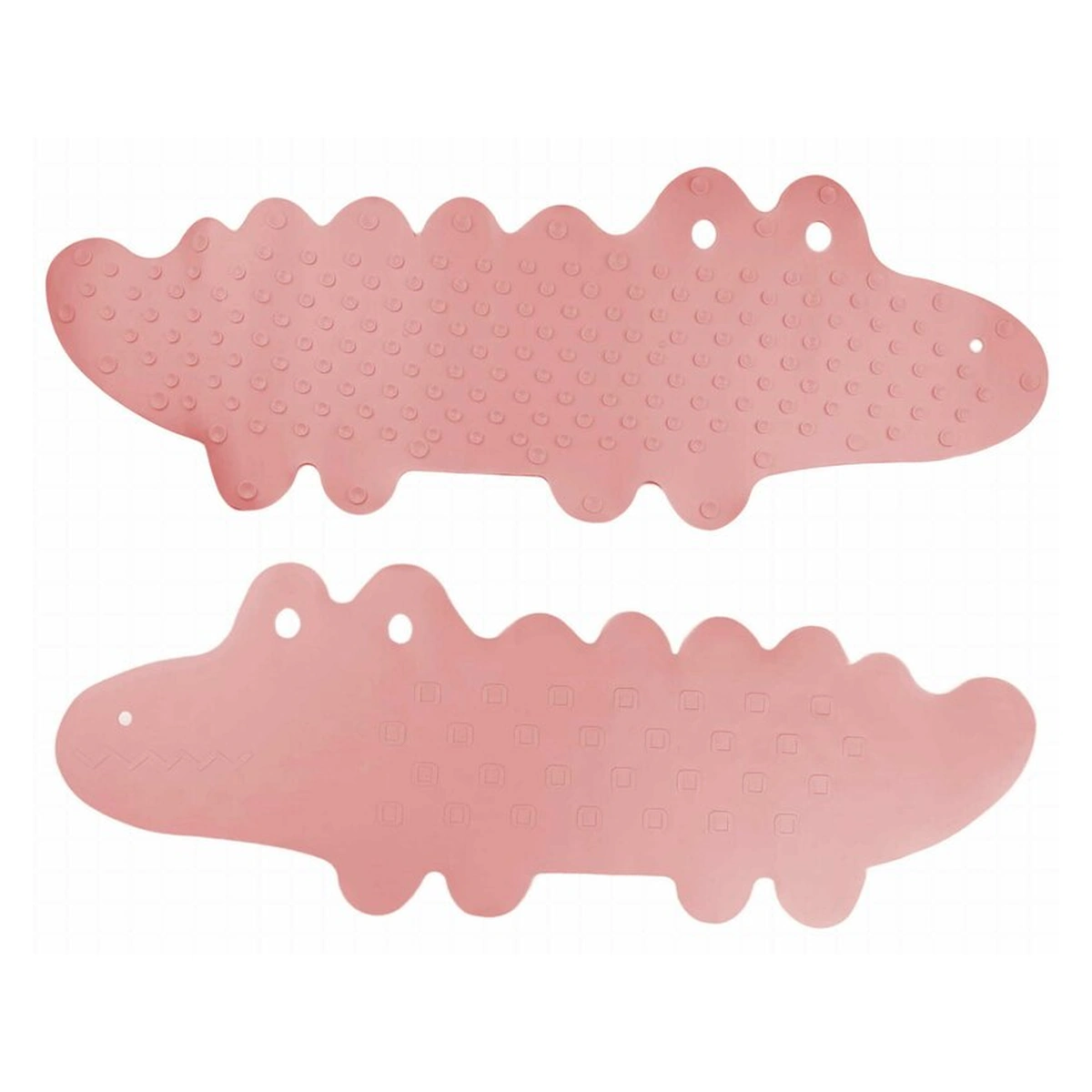 Covoras de baie, Bocioland, Antiderapant, Cu ventuze, Silicon, 33 x 90 cm, Crocodile Pink [5]