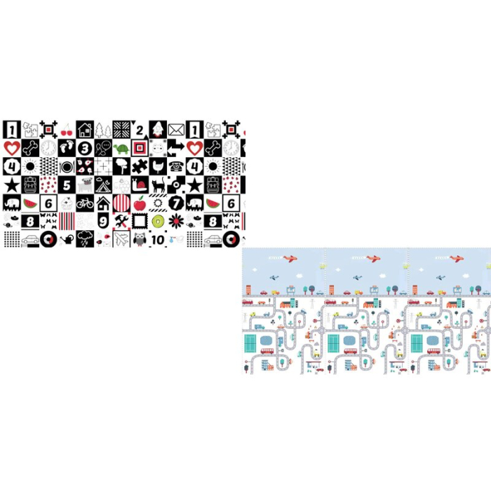 Covoras de joaca, Bocioland, City, Pliabil, Protectie impotriva loviturilor, Dimensiune mare, 200 x 150 cm, Cu Imprimeu [2]