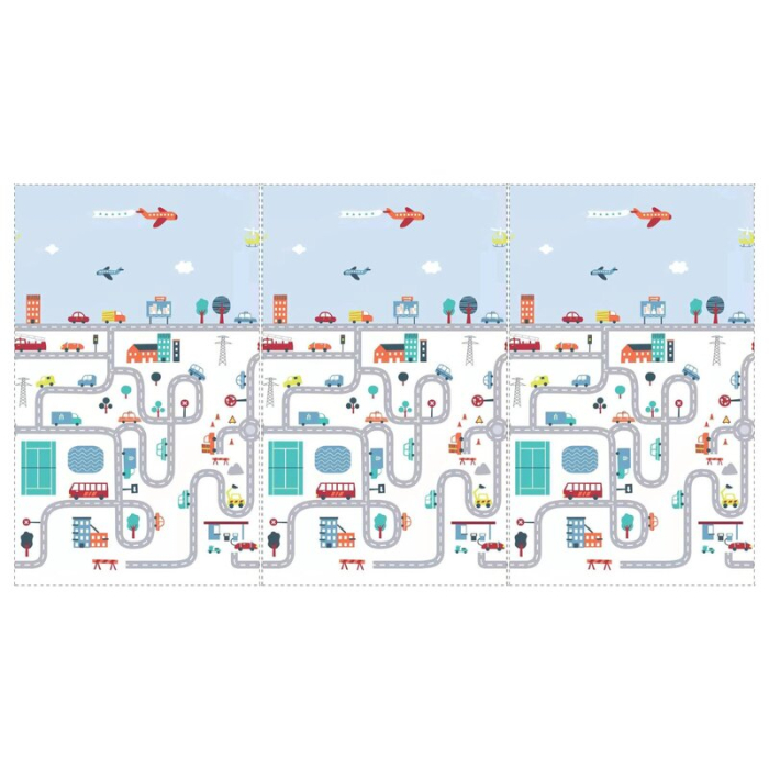 Covoras de joaca, Bocioland, City, Pliabil, Protectie impotriva loviturilor, Dimensiune mare, 200 x 150 cm, Cu Imprimeu [3]