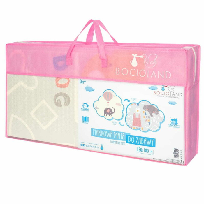 Covoras de joaca, Bocioland, Grey Elephant, Pliabil, Protectie impotriva loviturilor, Dimensiune mare, 180 x 150 cm, Cu [8]