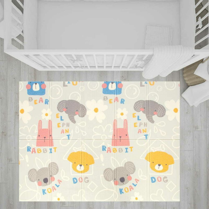 Covoras de joaca, Bocioland, Grey Elephant, Pliabil, Protectie impotriva loviturilor, Dimensiune mare, 180 x 150 cm, Cu [11]