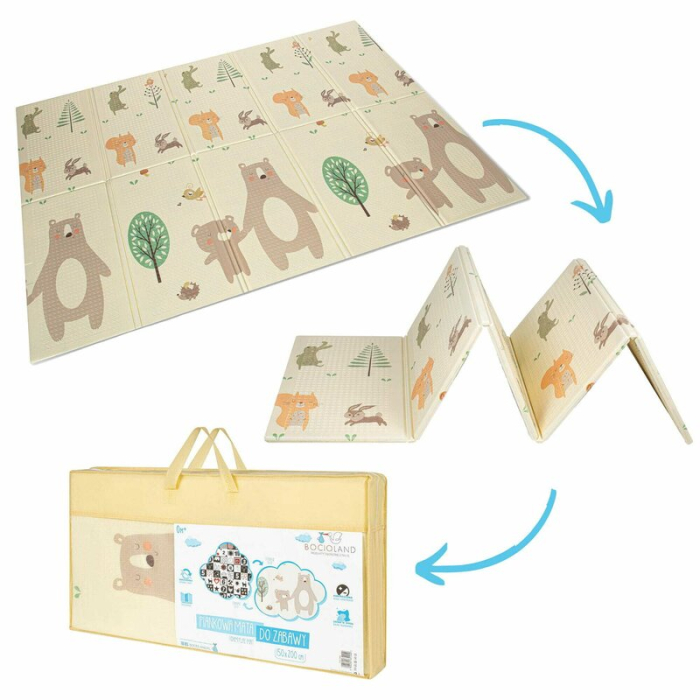 Covoras de joaca, Bocioland, Little Bear, Pliabil, Protectie impotriva loviturilor, Dimensiune mare, 200 x 150 cm, Cu [5]