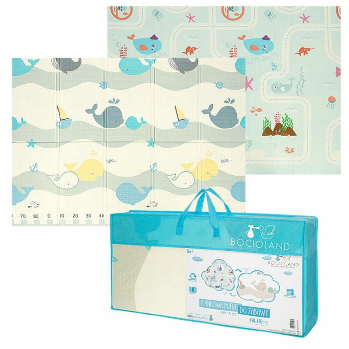 Covoras de joaca, Bocioland, Water City, Pliabil, Protectie impotriva loviturilor, Dimensiune mare, 180 x 150 cm, Cu [2]