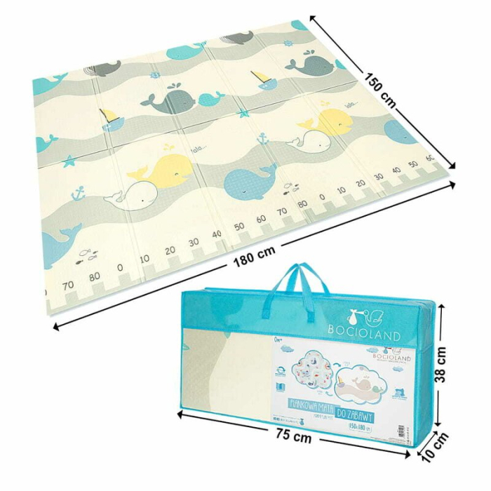 Covoras de joaca, Bocioland, Water City, Pliabil, Protectie impotriva loviturilor, Dimensiune mare, 180 x 150 cm, Cu [10]