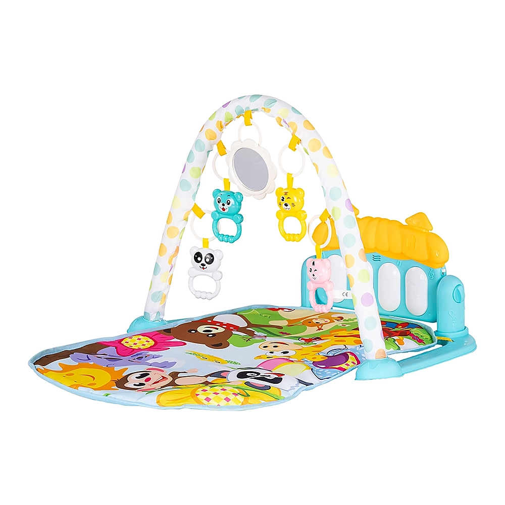 Covoras de joaca cu pian Chipolino Zoo Party, Blue [1]