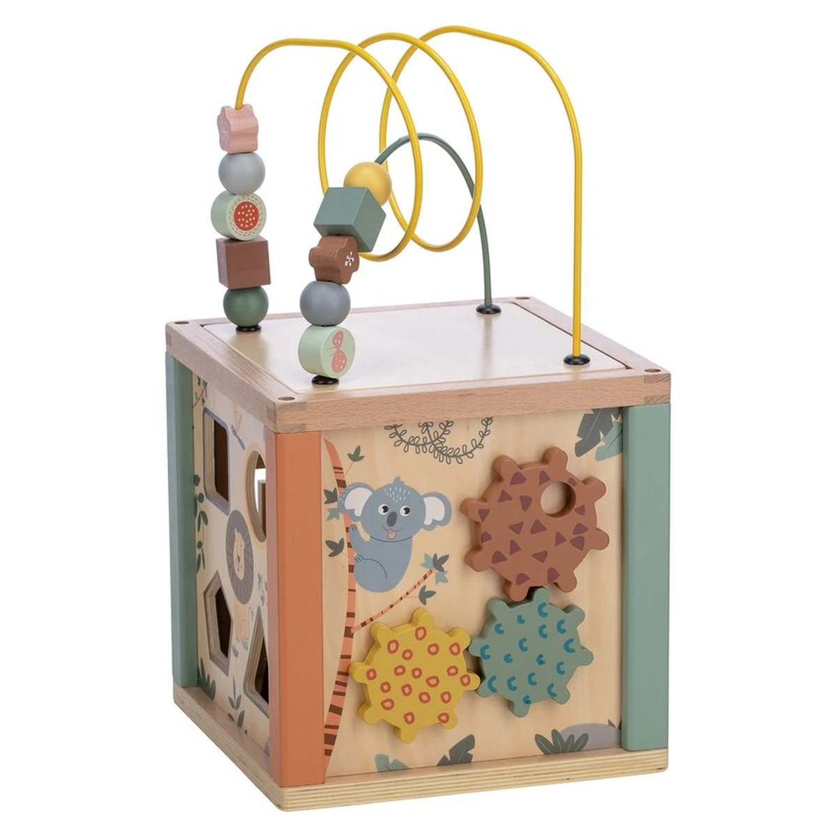 Cub mare de activitati pentru copii, Din lemn, Cu sortator de forme, Abac si alte activitati [3]