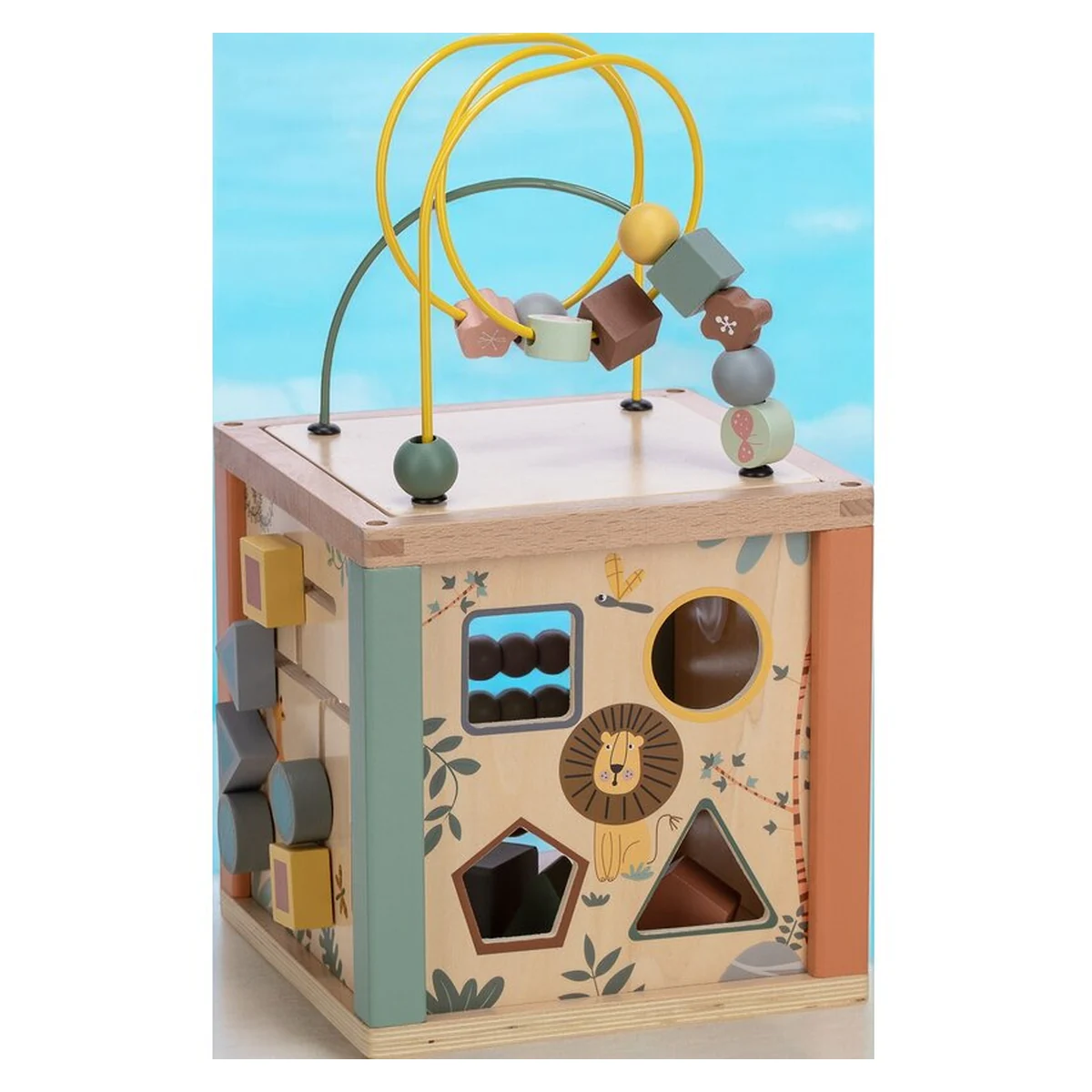 Cub mare de activitati pentru copii, Din lemn, Cu sortator de forme, Abac si alte activitati [2]