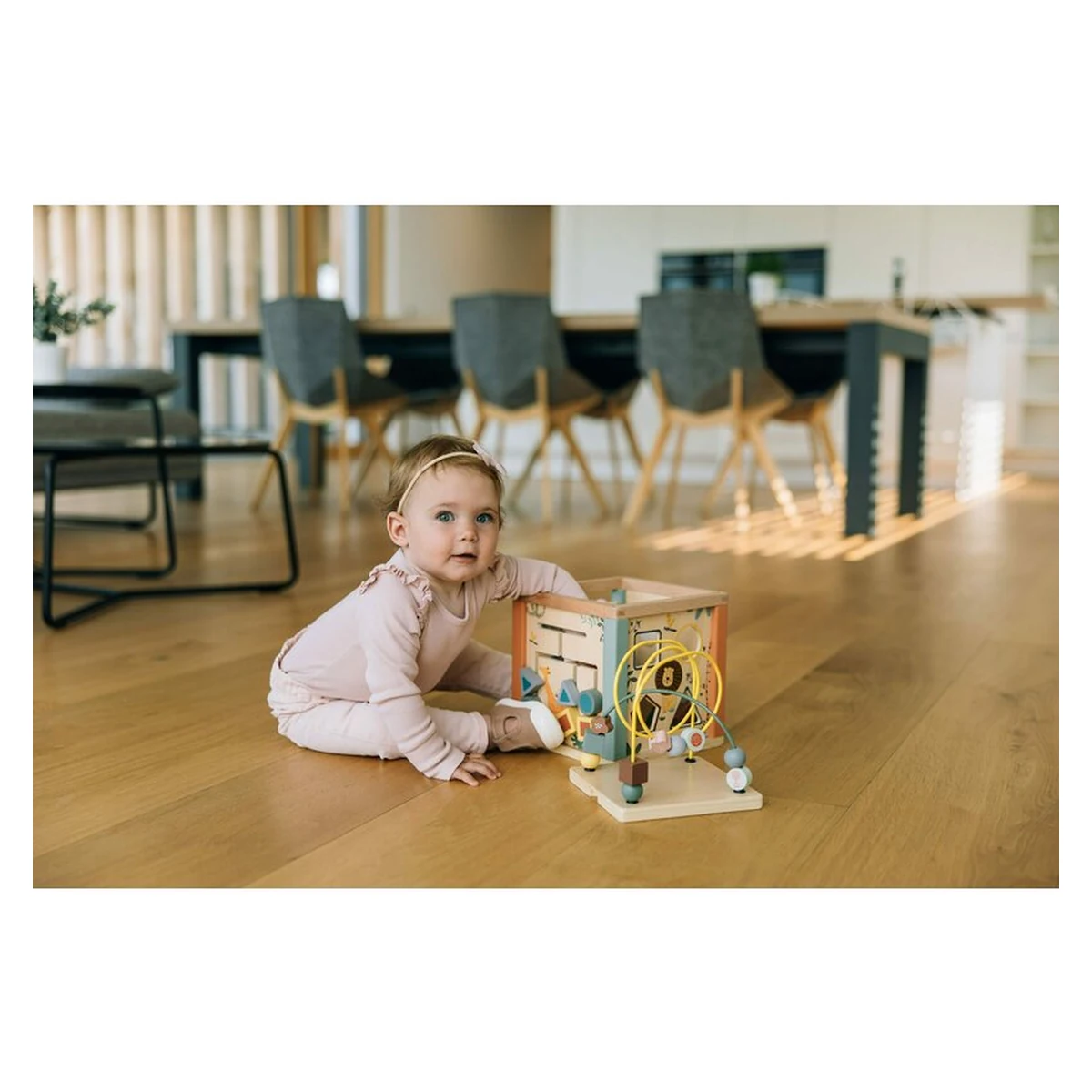 Cub mare de activitati pentru copii, Din lemn, Cu sortator de forme, Abac si alte activitati [5]