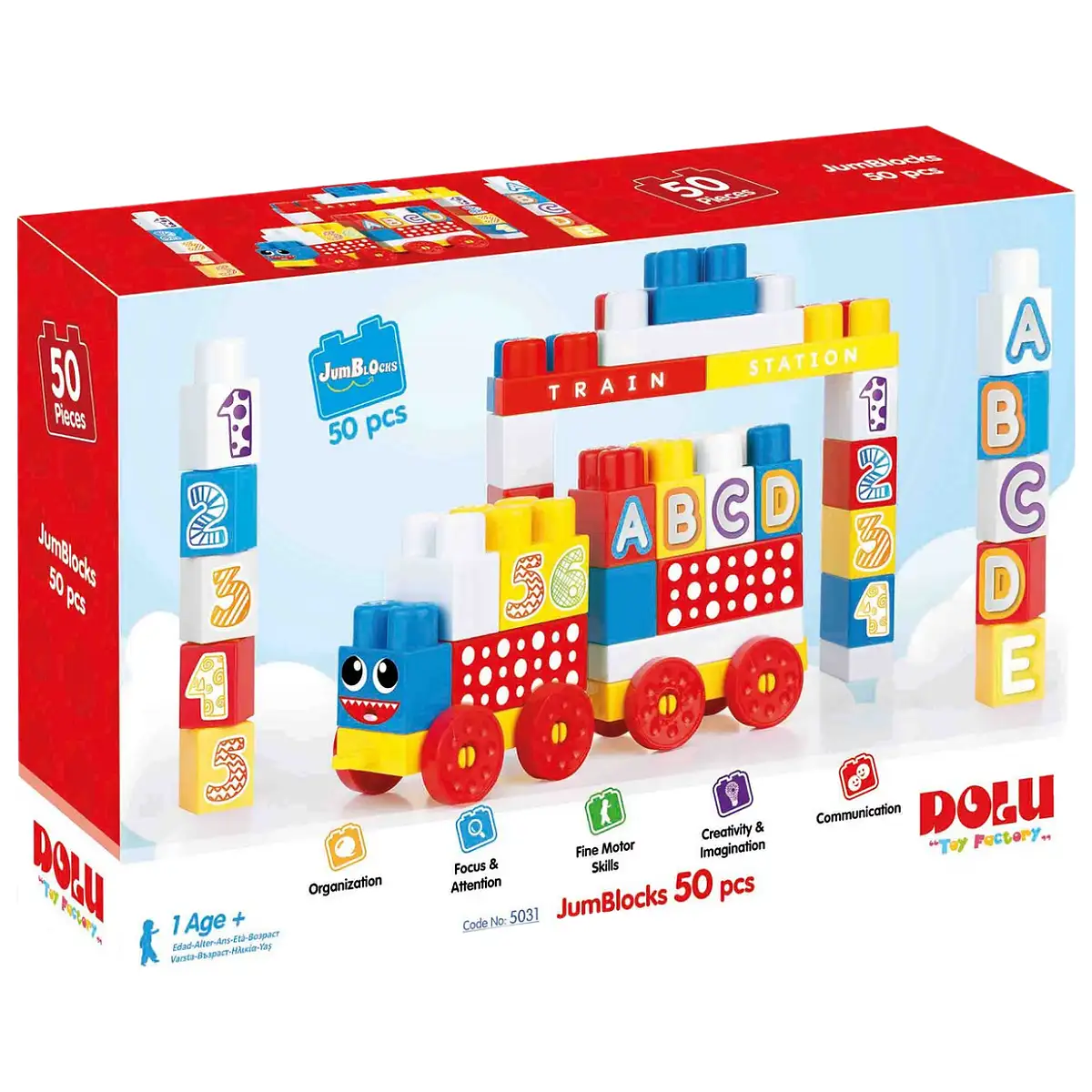 Cuburi de construit din plastic - 50 piese DOLU 1 an+ [3]