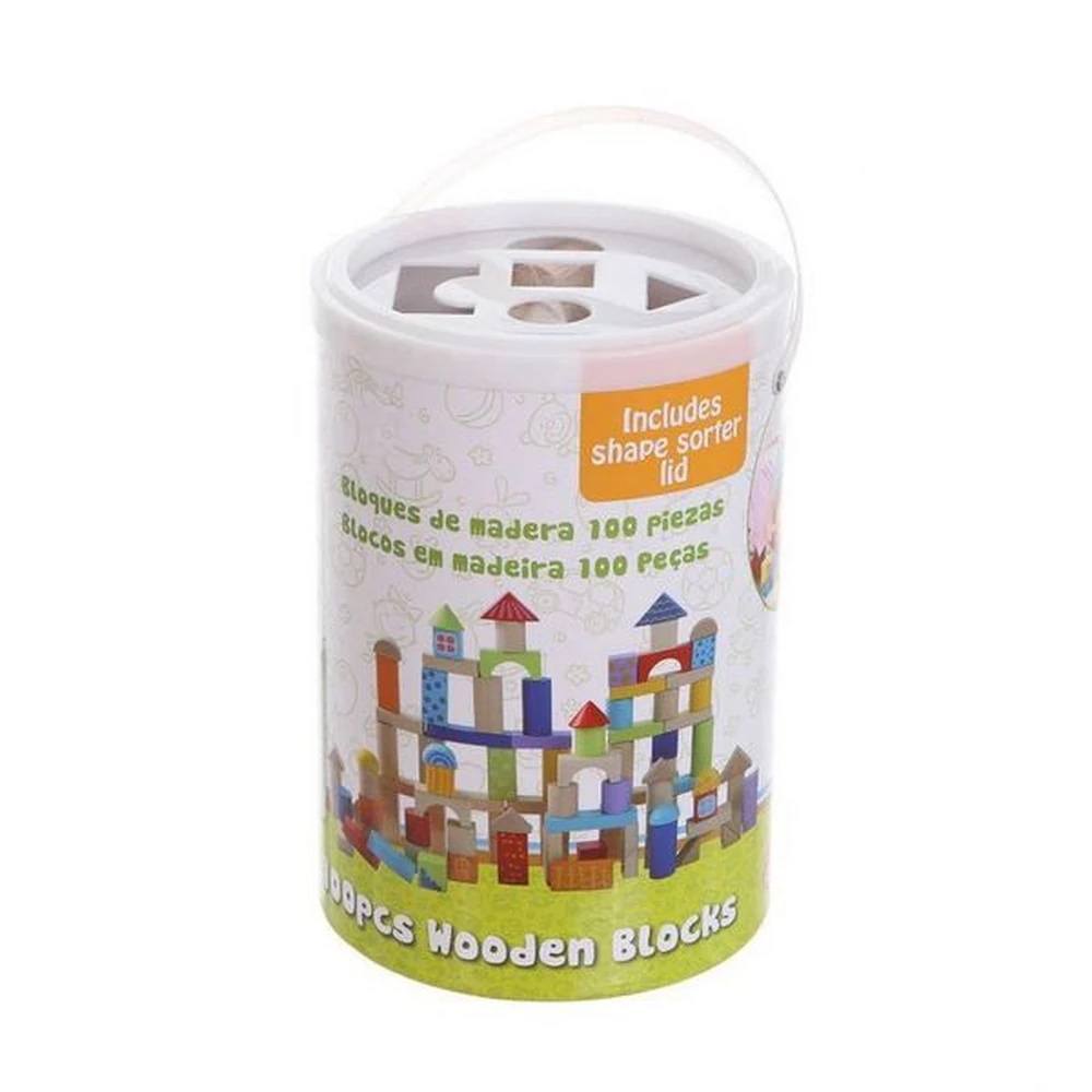 Cuburi din lemn, 100 bucati - Ecotoys [4]