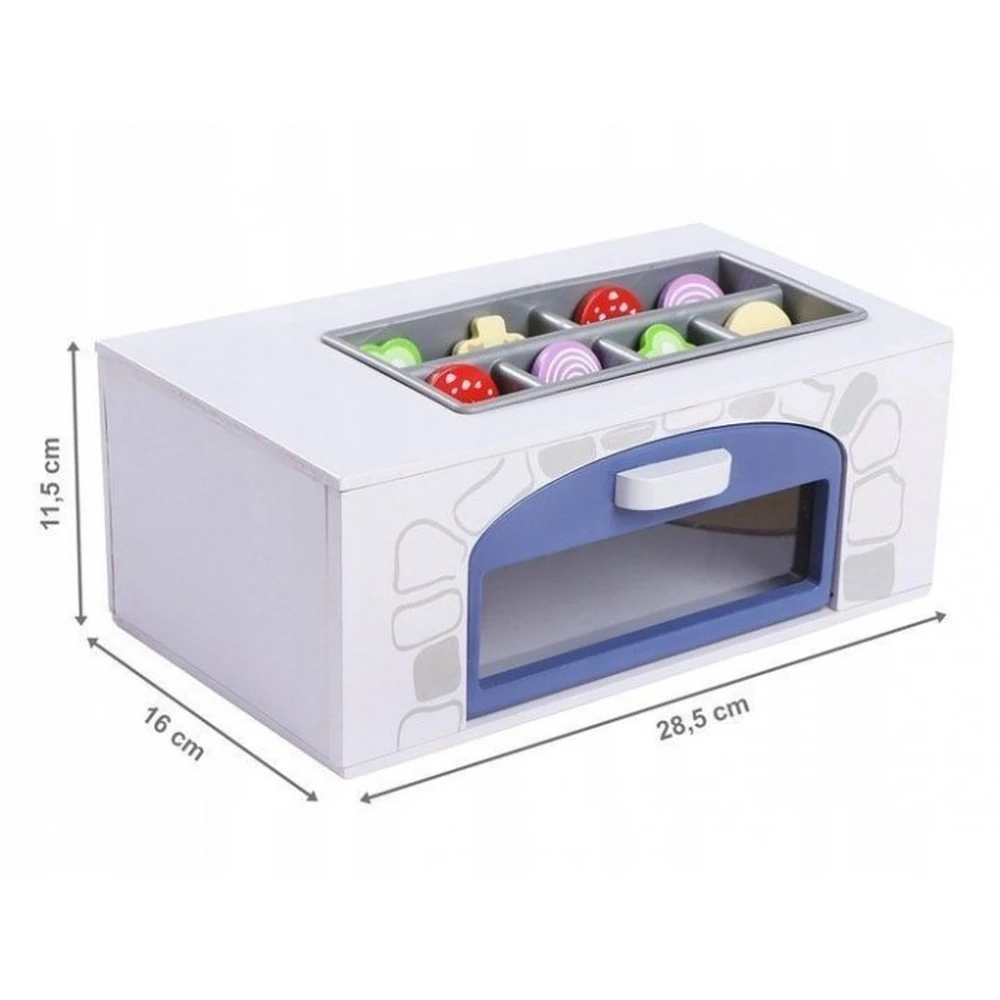 Cuptor pentru pizza din lemn + accesorii pentru bucatarie si alimente Ecotoys [2]