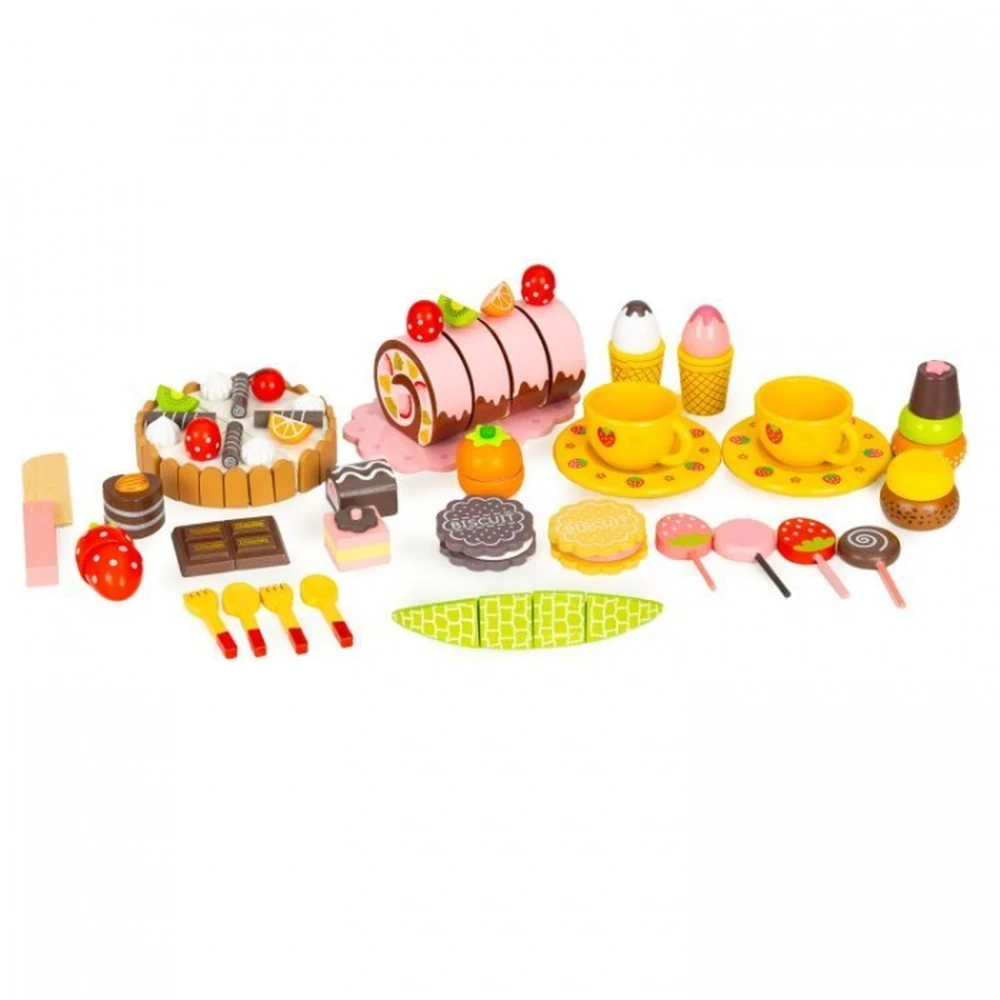 Cutie cu dulciuri si accesorii din lemn, 29 elemente, Ecotoys [2]