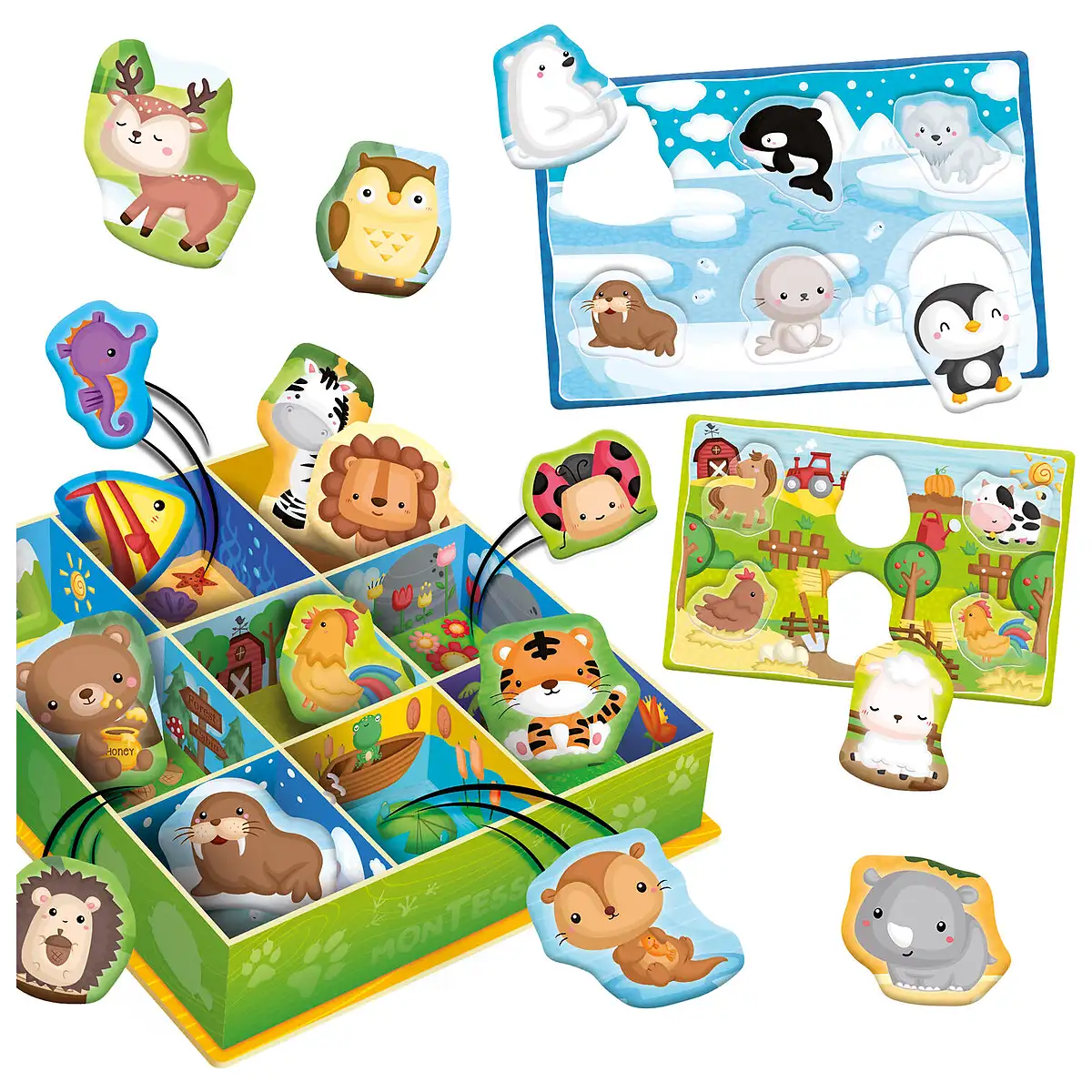 Cutiuta Montessori - Animalutele in mediul lor LISCIANI 4 ani [2]