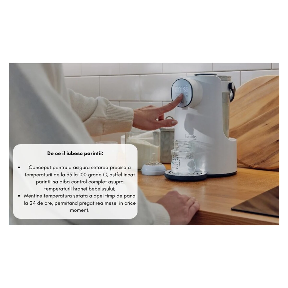 Espressor pentru lapte praf, Lionelo, Baby Presto, Alb [24]