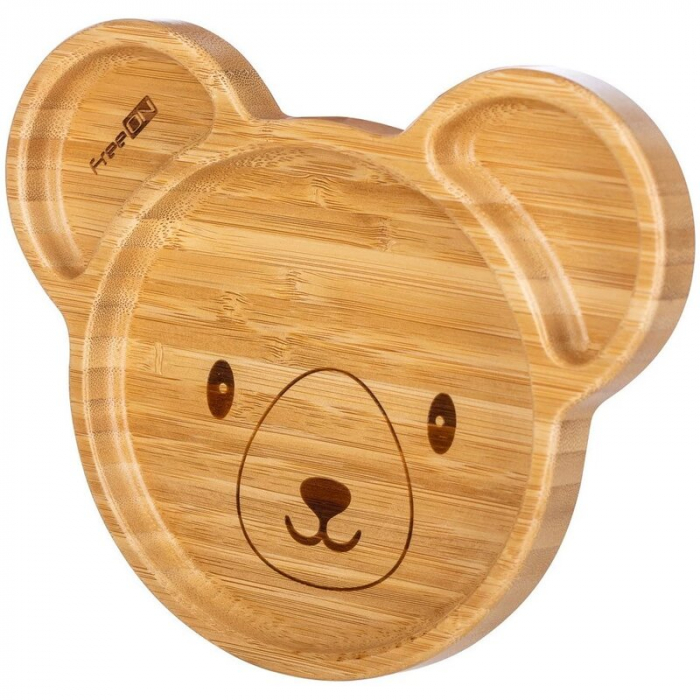 Farfurie compartimentata din bambus, Cu ventuza - Bear [2]