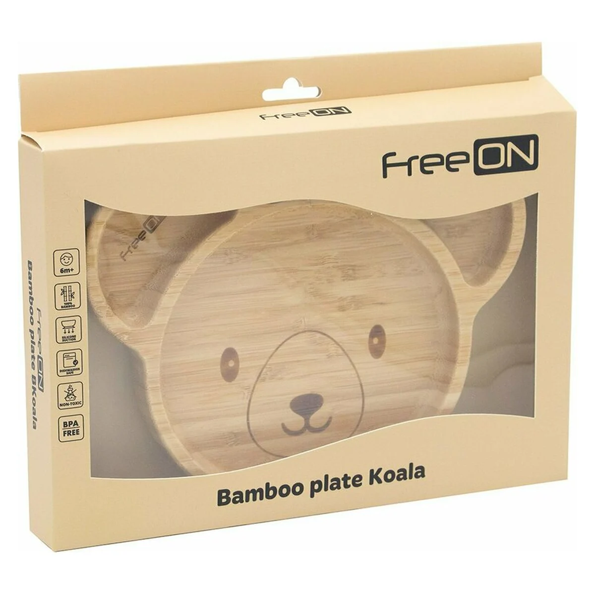 Farfurie compartimentata din bambus, Cu ventuza - Bear [5]