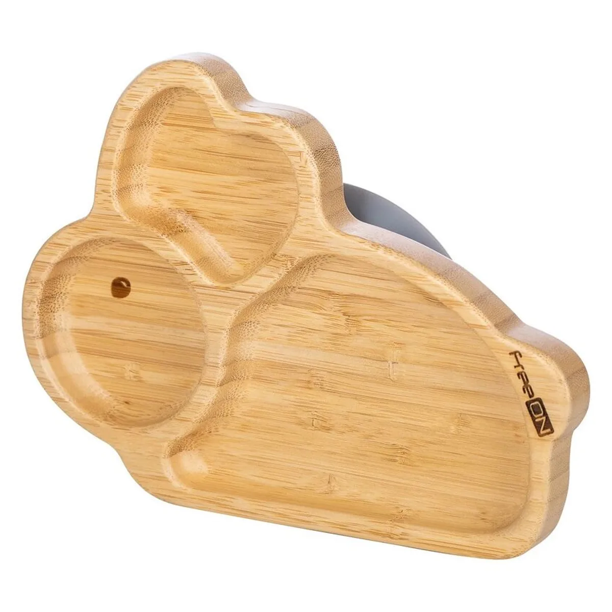 Farfurie compartimentata din bambus, Cu ventuza - Bunny [2]