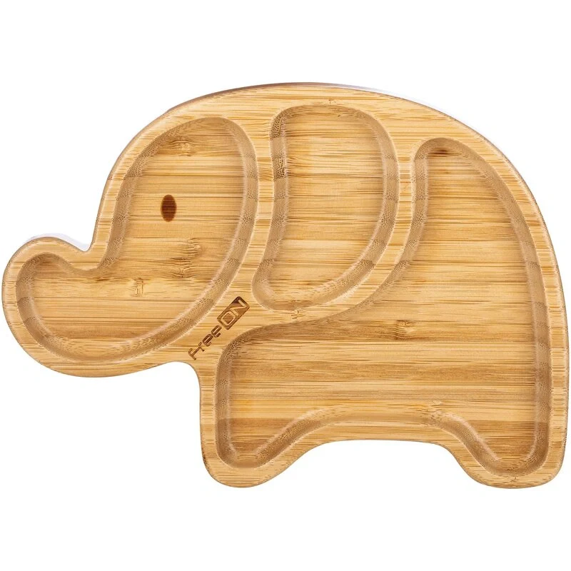 Farfurie compartimentata din bambus, Cu ventuza - Elephant [1]