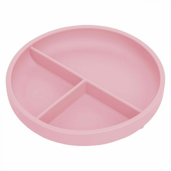 Farfurie compartimentata, FreeON, Silicon, Fara BPA, 18 cm, Roz [2]