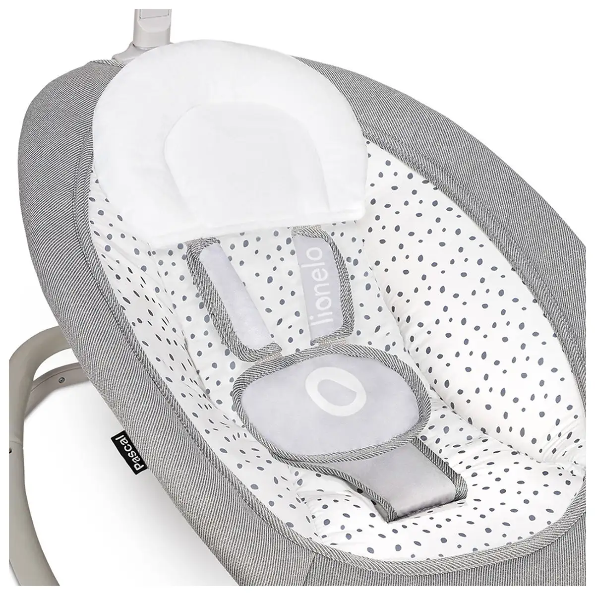 Fotoliu balansoar, Lionelo, Cu vibratii, Pascal Scandi, Cu 12 melodii linistitoare, Pliabil, 80x49 cm, Gri Deschis [5]