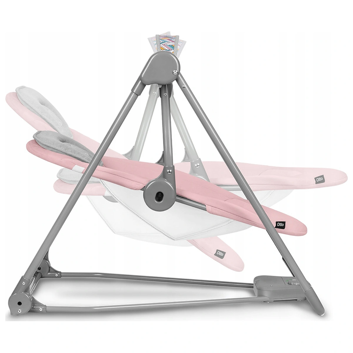 Fotoliu balansoar, Lionelo, Otto Cozy, Cu melodii, Cu 5 viteze de balansare, Cu temporizator, 57x55 cm, Roz 2 ani [10]