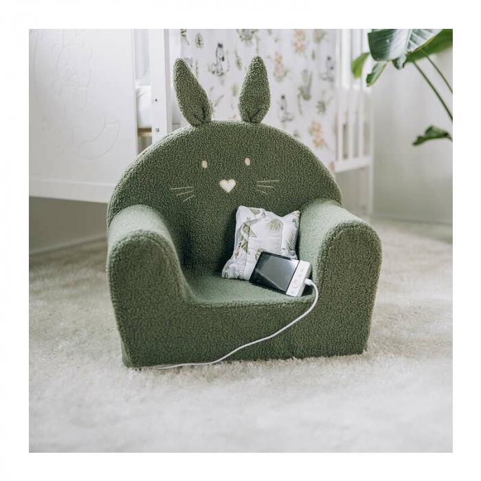Fotoliu din burete, Bubaba, Bunny, Pentru copii, 9 luni-5 ani, Green [2]