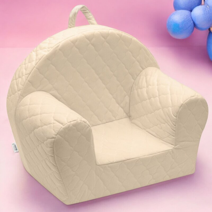 Fotoliu pentru copii, New Baby, Clouds, Cu buzunar lateral si Husa detasabila, 9 luni - 5 ani, Beige [2]