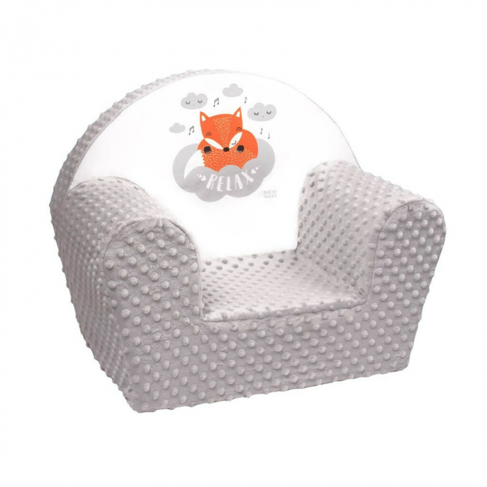 Fotoliu pentru copii, New Baby, Fox, 9 luni - 5 ani, Cu Husa detasabila, Gray [1]