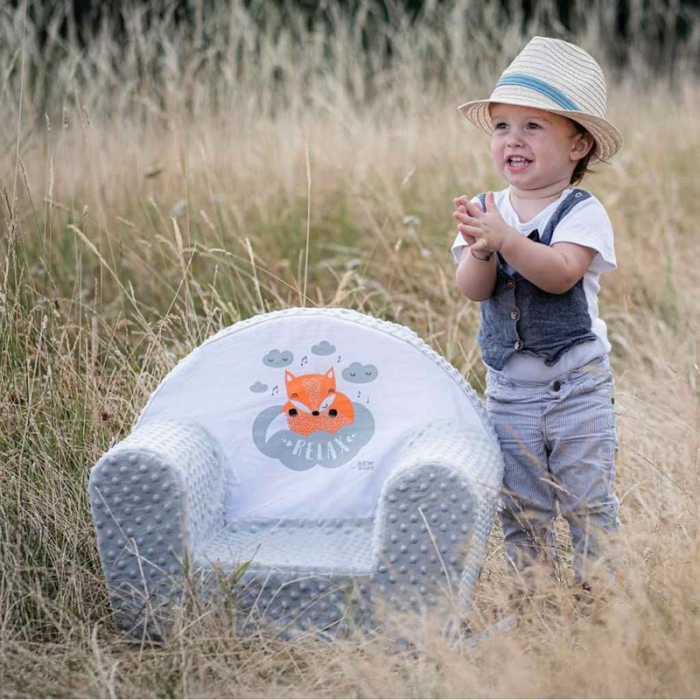 Fotoliu pentru copii, New Baby, Fox, 9 luni - 5 ani, Cu Husa detasabila, Gray [7]