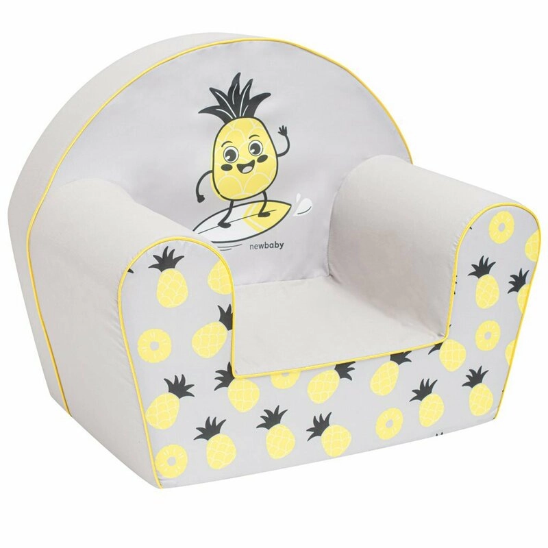 Fotoliu din burete pentru copii, New Baby, 42x53, husa din bumbac, 9 luni - 5 ani, Pineapple [1]