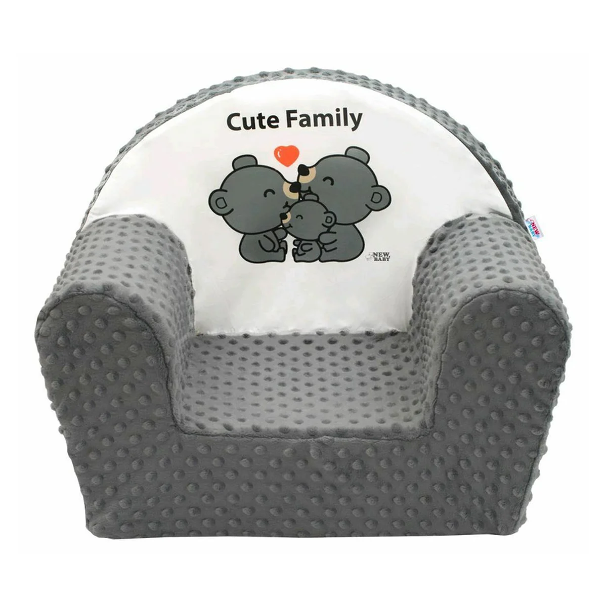 Fotoliu pentru copii, New Baby, Cute Family, 9 luni - 5 ani, Cu Husa detasabila, Gray [3]