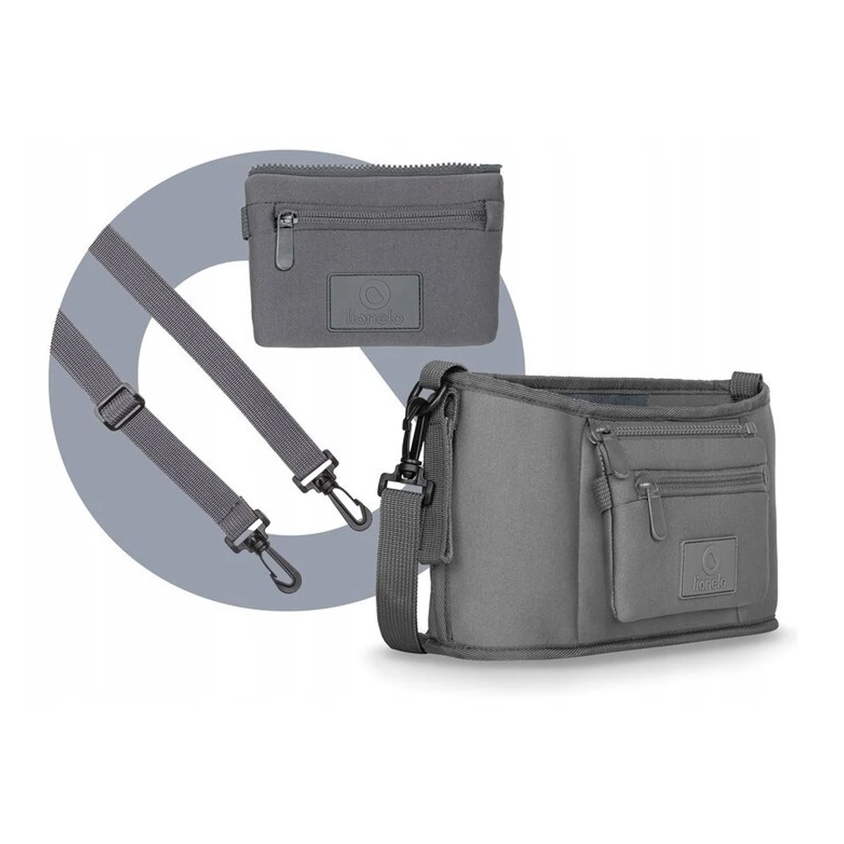 Geanta impermeabila, Lionelo, Little Cube, Pentru mamici si carucior, Impermeabila, Gri [12]