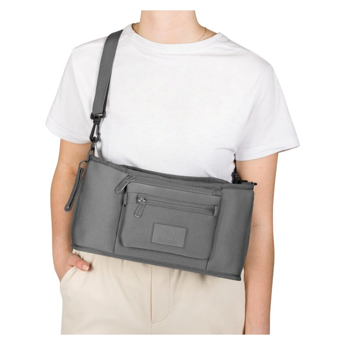 Geanta impermeabila, Lionelo, Little Cube, Pentru mamici si carucior, Impermeabila, Gri [7]