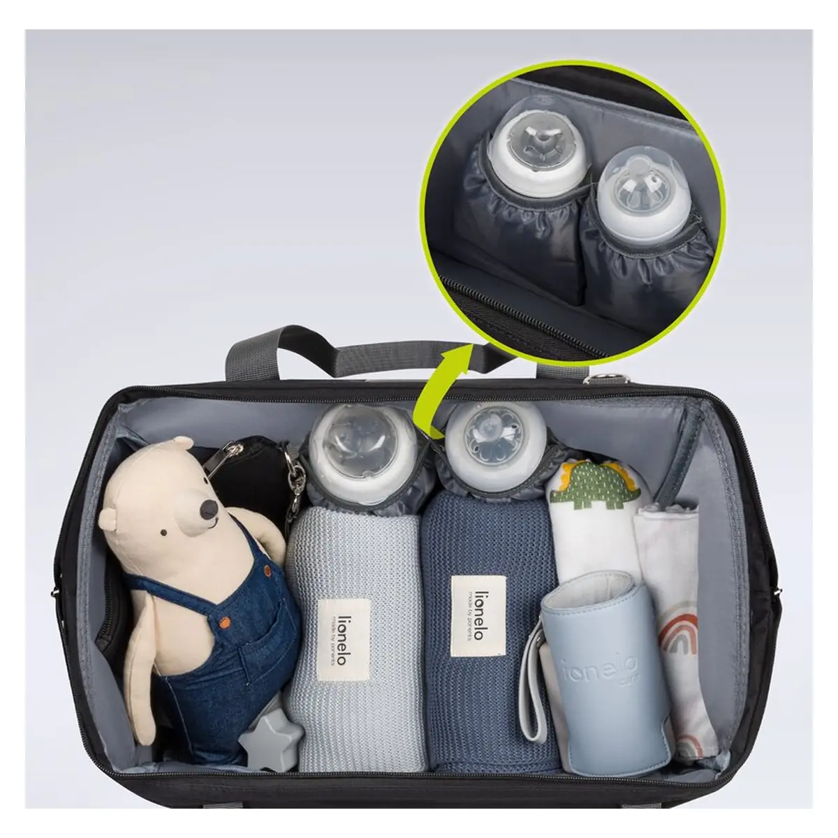 Geanta pentru mamici Ida Cu multiple compartimente, Negru [15]