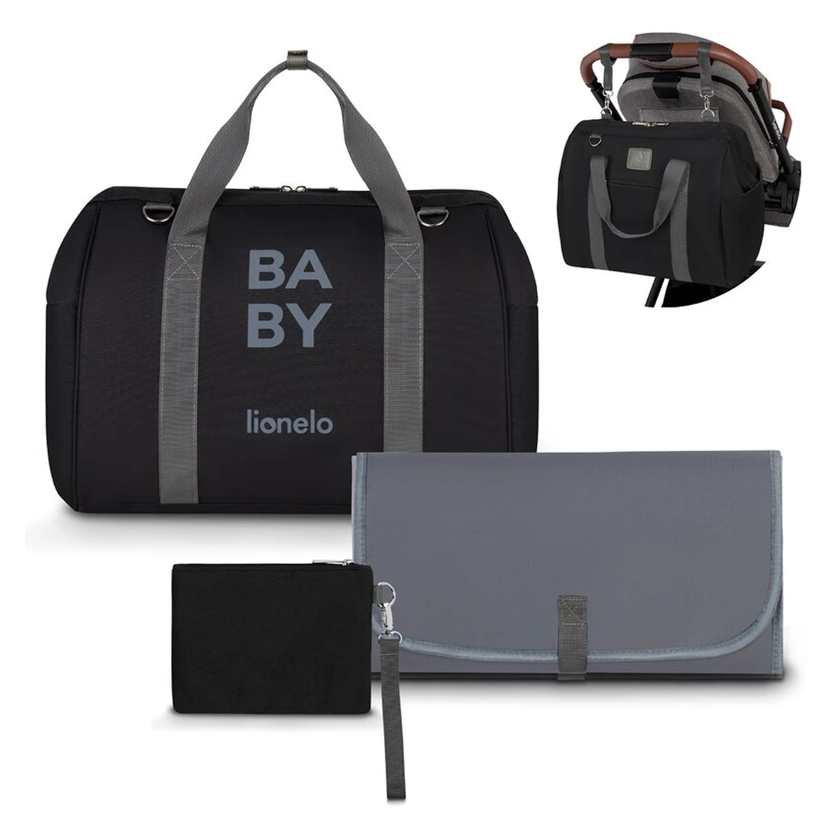 Geanta pentru mamici Ida Cu multiple compartimente, Negru [19]