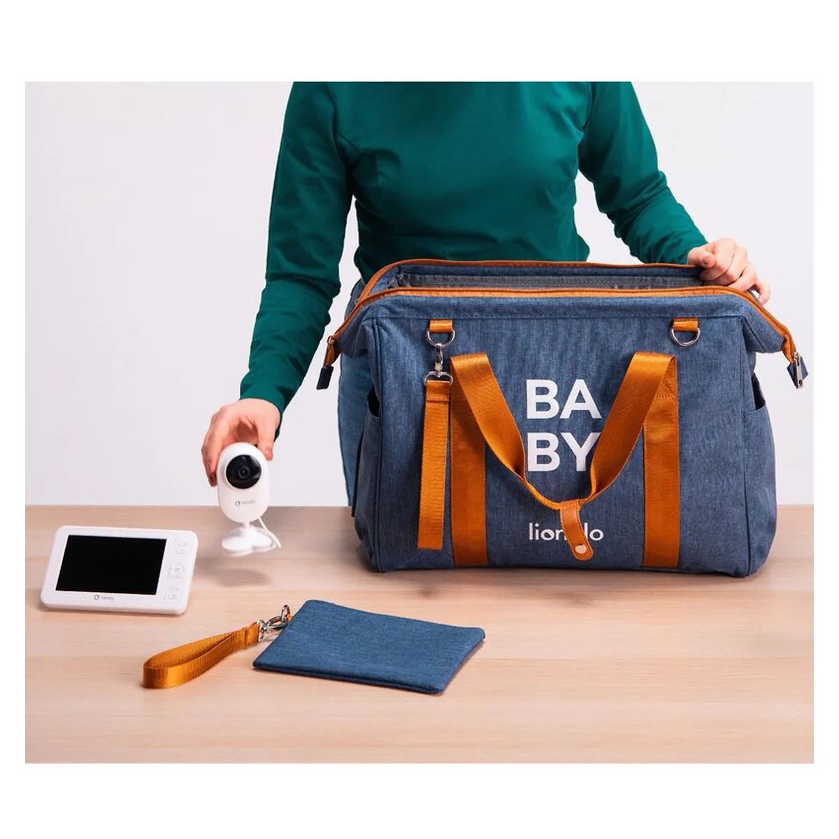 Geanta pentru mamici, Lionelo, Ida, Cu multiple compartimente, Albastru [20]