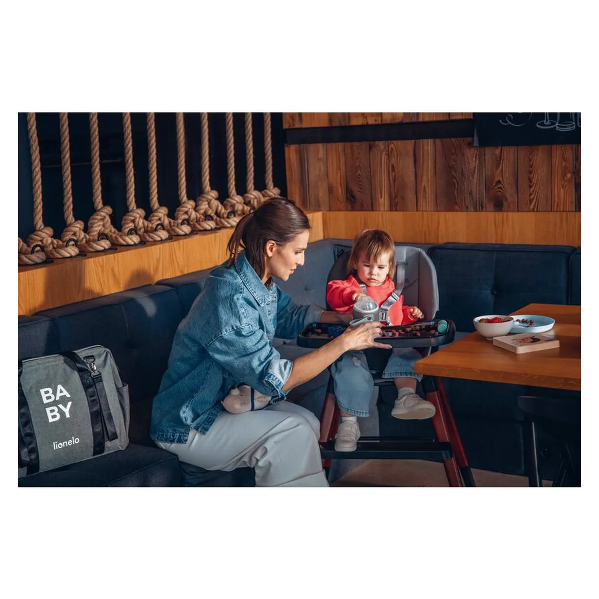 Geanta pentru mamici, Lionelo, Ida, Cu multiple compartimente, Albastru [21]