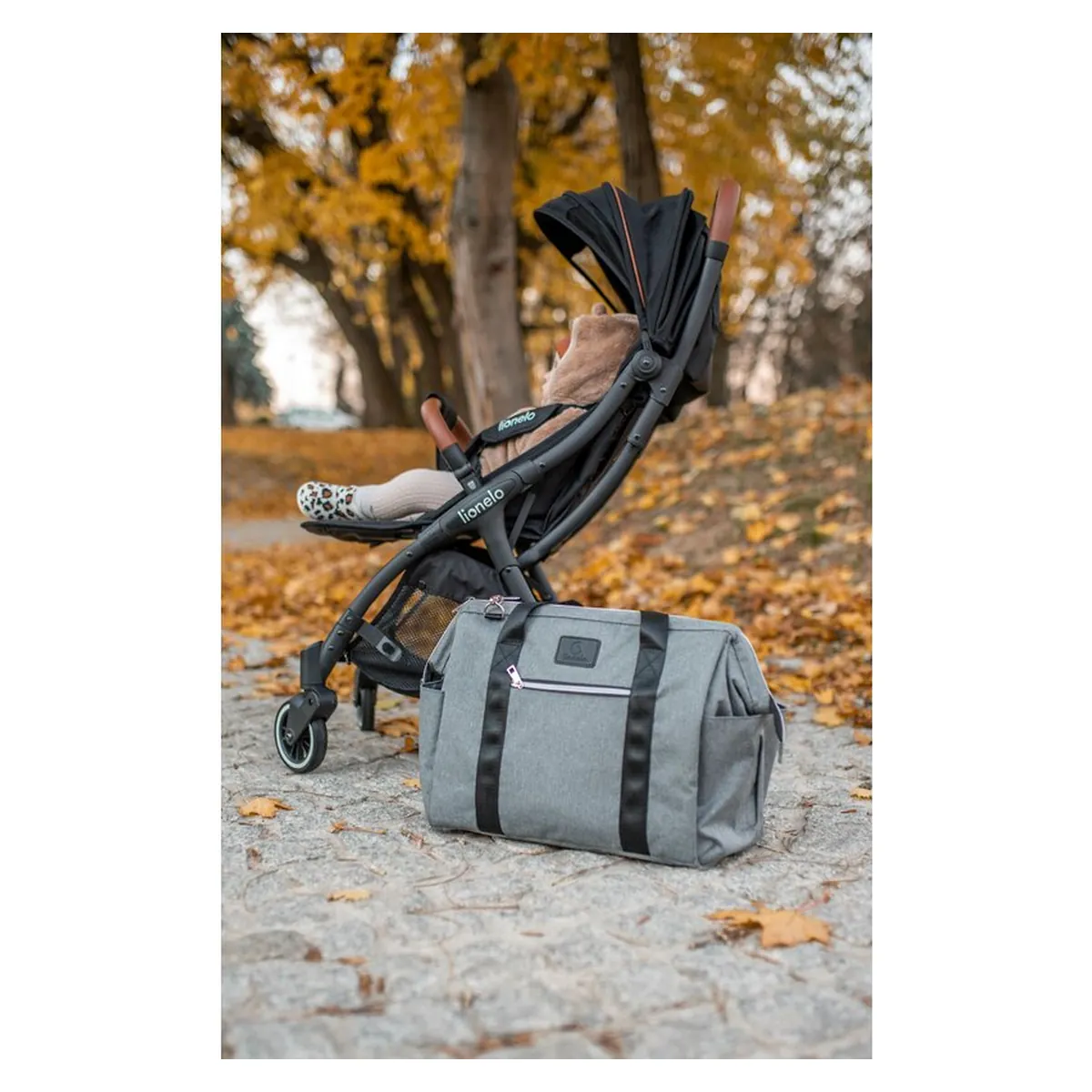 Geanta pentru mamicI, Lionelo, Ida, Cu multiple compartimente, Gri [20]